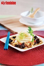 Steamed Huai Shan with Fungus Recipe  云耳金针蒸淮山食谱