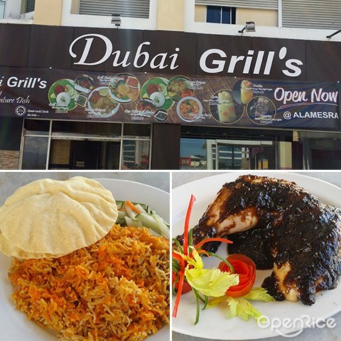 Dubai Grill’s, Grill Chicken, Curry mutton, chicken curry,, biryani, banana leaf rice, Kota kinabalu, sabah