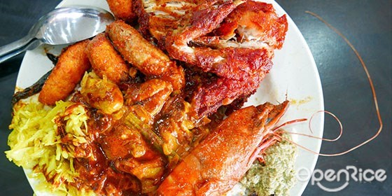 咖喱鸡,炸鸡,鱼,马来餐厅,扁担饭