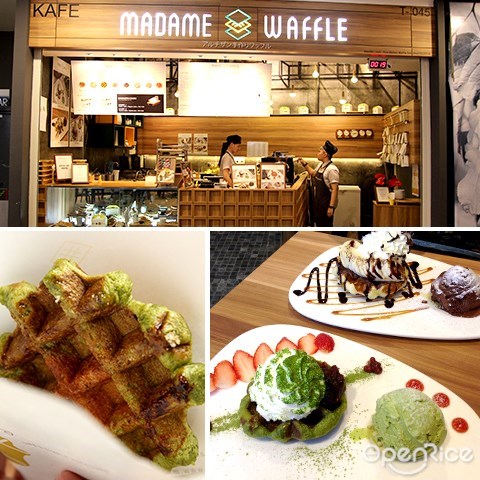 madame waffle, mid valley, gardens, dessert, waffle, gelato, green tea