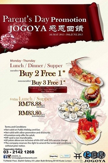 jogoya, starhill, bukit bintang, japanese buffet, restaurant promotion, parents day