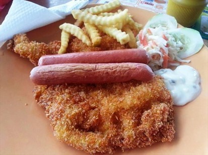 Chicken Maryland without banana fritters