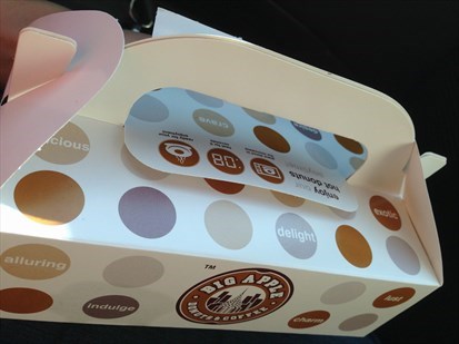 Takeaway comes with box for minimum order of 2 donuts
